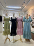 Summer Puff Sleeves Square Neck Side Slit Maxi Dress